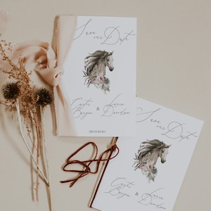 Reiterhochzeit Save the Date - Pferdehochzeit Save the Date - Landhochzeit Save the Date - Ranch Hochzeit Save the Date - Rancher Wed