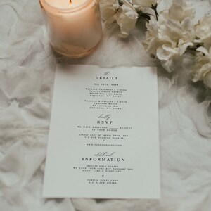 Simple Wedding Invitation - Classic Wedding Invitation - Intimate Wedding Invitation - Timeless Wedding Invitation - Classy Wedding Invite image 3