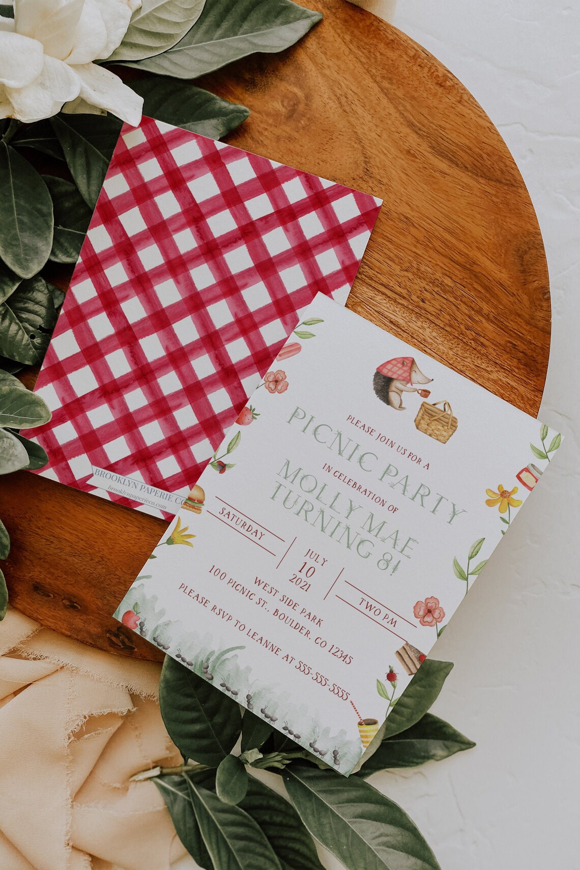 Picnic Party Invitation Picnic Theme Birthday Invitation - Etsy