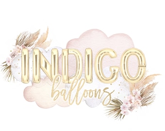 Boho Party Planner Logo - Balloon Font Logo - Balloon Business Logo - Balloon Garland Logo - Boho Event Planner Logo - Boho Balloon Logo