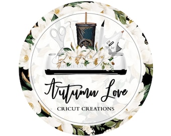 Magnolia Crafter Logo - Farmhouse Craft Business Logo - Modern Farmhouse Business Logo - Cricut Crafter Logo - Crafty Magnolia Flower Logo
