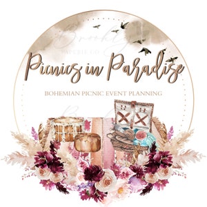 Boho Picnic Business Logo - Picnic Logo - Charcuterie Business Logo - Charcuterie Picnic Logo - Catering Business Logo - Party Planner Logo