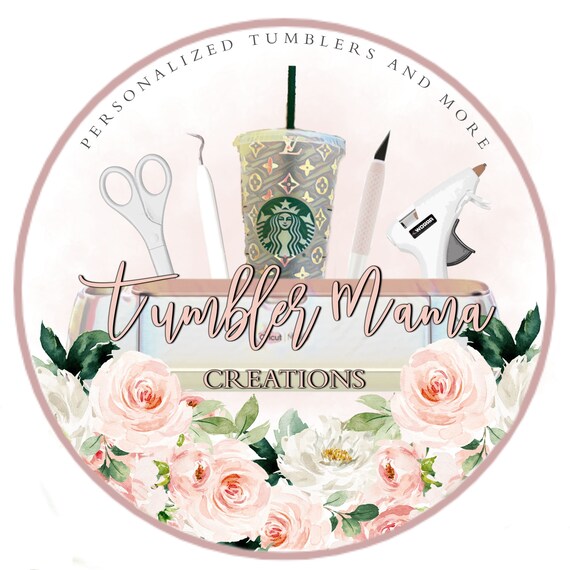 Floral Tumbler Business Logo Tumbler Crafter Floral Logo Etsy