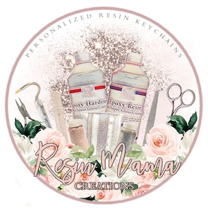 Floral Resin Business Logo - Resin Jewelry Business Logo - Resin Crafter Business Logo - Resin Instagram Shop Logo - Resin Keychain Logo