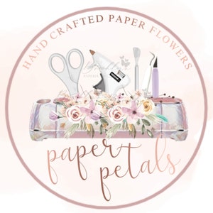 Paper Flower Designer Logo - Crafty Business Logo - Home Crafter Premade Logo Design - Art and Craft Business Logo - Cardstock Flower Logo