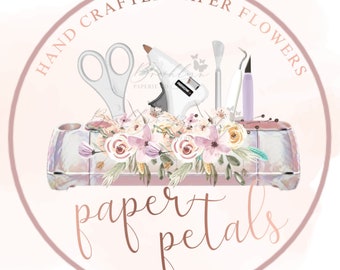Paper Flower Designer Logo - Crafty Business Logo - Home Crafter Vorgefertigtes Logo Design - Art and Craft Business Logo - Cardstock Flower Logo
