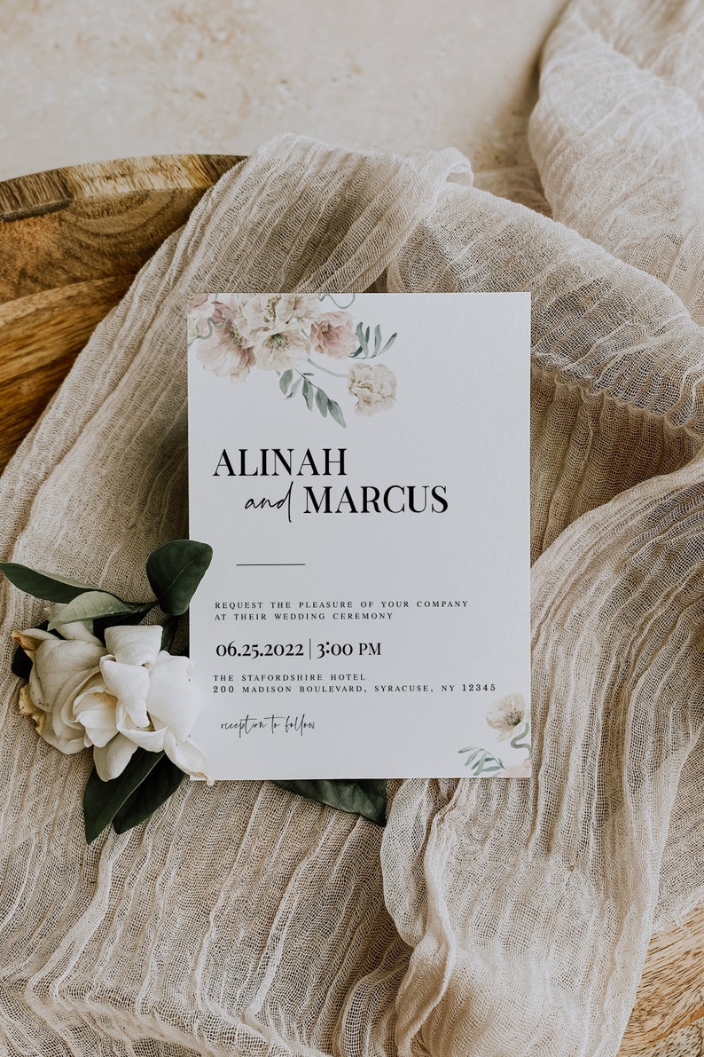 Classic Wedding Invitation Simple Modern Wedding Invitation Modern Boho Wedding Invitation Simple Wedding Invitation Modern Wedding image 1