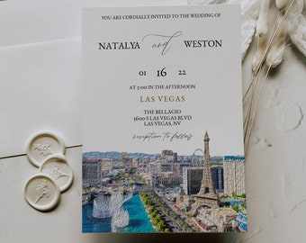 Las Vegas Wedding Invitation - Vegas Invitation - Vegas Wedding Invitation - Las Vegas Wedding Invite - Simple Wedding Invitation - Vegas