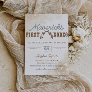 First Rodeo Birthday Invitation - Western Birthday Invitation - Cowboy Birthday Invitation - Editable Birthday Invitation - Rodeo Birthday