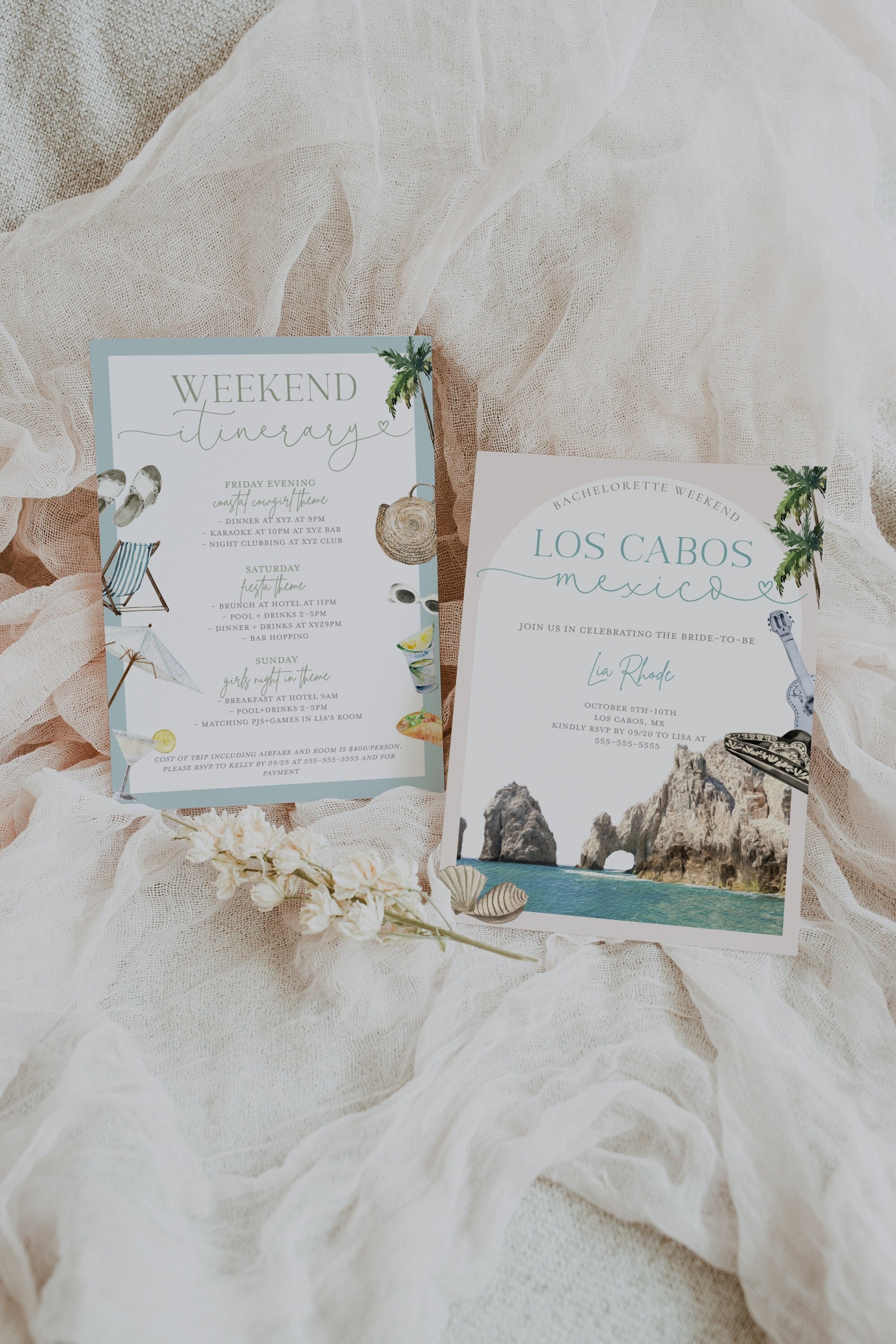 Cabo Bachelorette Invitation - Cabo Girls Trip Invitation - Cabo Bachelorette Itinerary - Cabo Bachelorette Weekend Invite - Cabo Invite