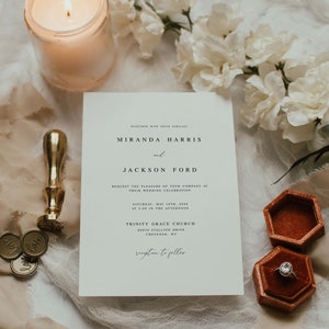 Simple Wedding Invitation - Classic Wedding Invitation - Intimate Wedding Invitation - Timeless Wedding Invitation - Classy Wedding Invite image 2