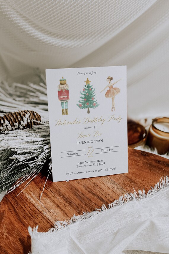 Nutcracker Birthday Party Invitation Girls Christmas | Etsy