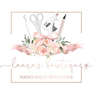 Bow Business Logo - Bow Maker Logo - Bow Company Logo - Hair Accessory Logo - Crafter Logo - Hair Bow Logo - Feminine Logo - Premade Logo