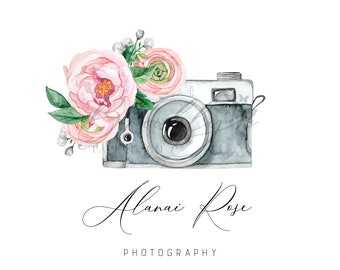 Photographer Logo - Watercolor Photography Logo - Simple Photographer Logo - Floral Photographer Logo - Cursive Photographer Logo - Premade