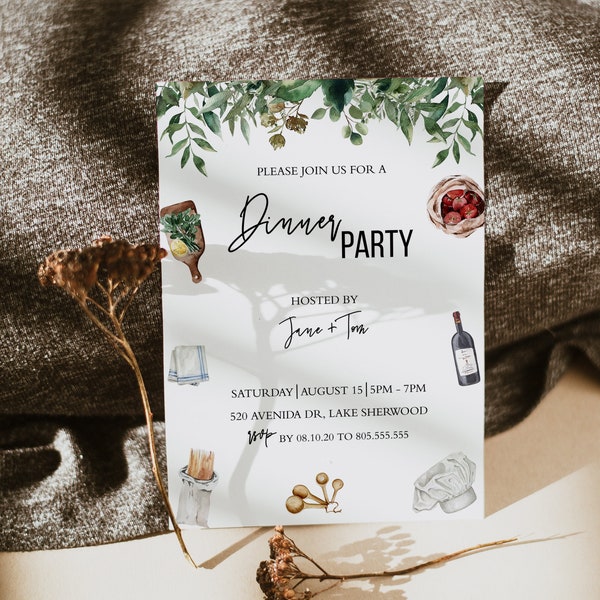 Dinner Party Printable Invitation - Housewarming Dinner Party Invitation - Rehearsal Dinner Party Invitation - Neighborhood Dinner Party