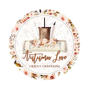 Floral Cricut Crafter Logo - Cricut Crafter Logo - Fall Inspired Crafter Logo - Craft Business Logo Floral - Tumbler Craft Business Logo