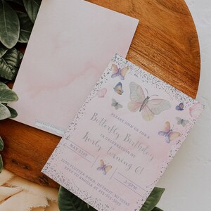 Butterfly Birthday Invitation - Purple Butterfly Birthday Invitation - Butterfly Theme Birthday Invitation - Girls Birthday Invitation - 5x7