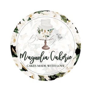 Magnolia Flower Bakery Logo - Cake Baker Business Logo - Farmhouse Cake Bakery Logo - Modern Farmhouse Bakery Logo Design - Bakery Logo