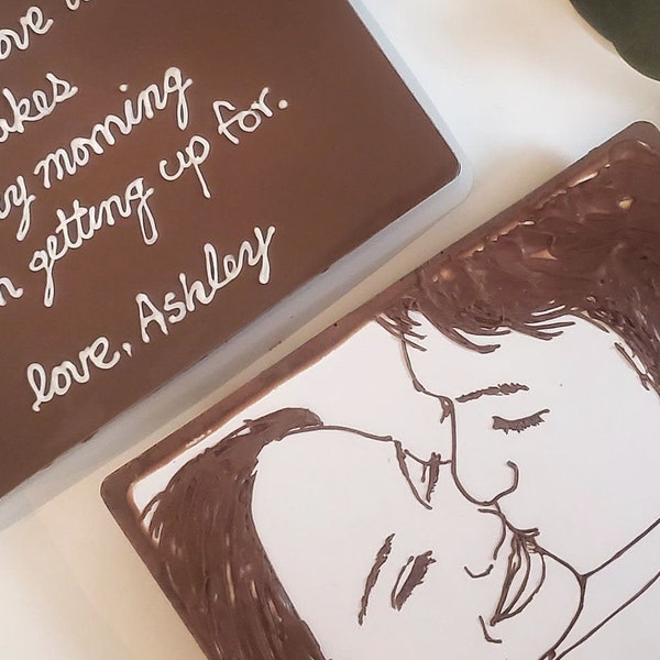 Custom portrait Chocolate and Letter Chocolate Bar, gift for couple, Personalized gift, valentine's day chocolate, Personalized chocolate