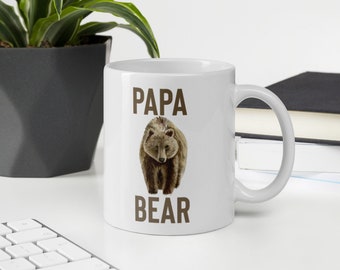 Papa Bear Mug,Papá,Daddy Mug,Regalo para papá,Regalo del Día del Padre,Regalo de Navidad, Nuevo Papá,Regalo para el abuelo,Taza de café,Revelación del bebé,Tazas