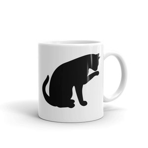 猫マグカップ、猫が舐める足跡マグカップ、クールな黒猫マグカップ、子猫愛好家、セラミックコーヒーマグ、黒猫マグカップ、かわいい猫マグカップ、猫愛好家ギフト、コーヒーマグ、猫