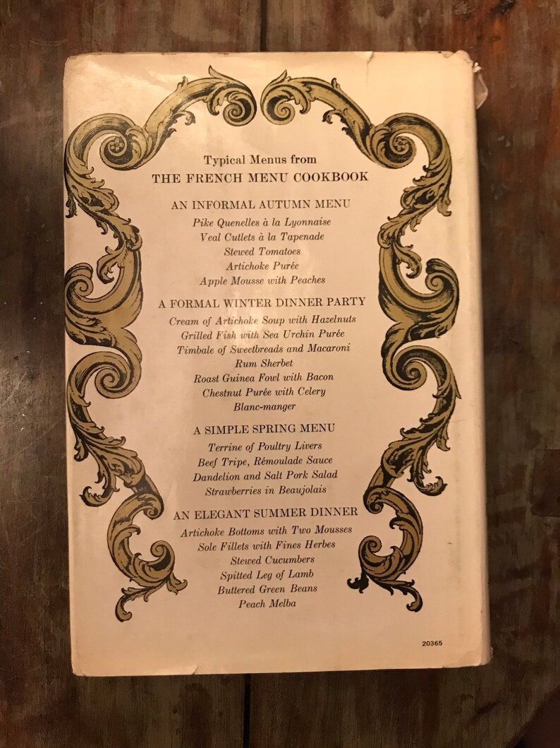 The French Menu Cookbook Richard Olney First Printing 1970 Etsy