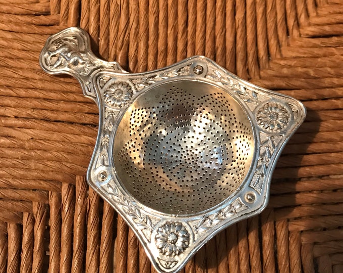 France Silver Tea Strainer Rare Old Beautiful Vintage Etsy