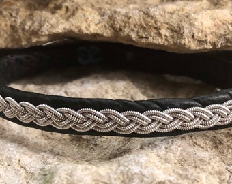 Sámi-inspired bracelet, Leather bracelet, Scandinavian bracelet