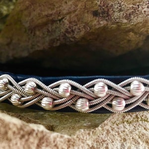 Sámi-inspired bracelet, Leather bracelet, Scandinavian bracelet