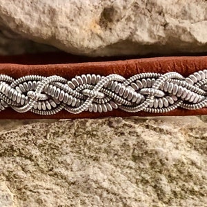Sámi-inspired bracelet, Leather bracelet, Scandinavian bracelet
