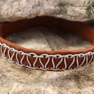 Sámi-inspired bracelet, Leather bracelet, Scandinavian bracelet