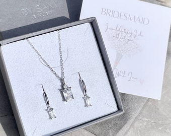 Bridesmaid gift Necklace and earrings Jewelry set, bridesmaid jewellery set, gifts for her, wedding jewellery, Bridesmaid jewellery,