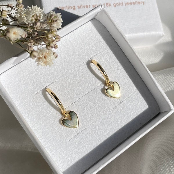Gold heart earrings, sterling silver earrings, gifts for her, silver cute heart earrings, gold heart earrings,