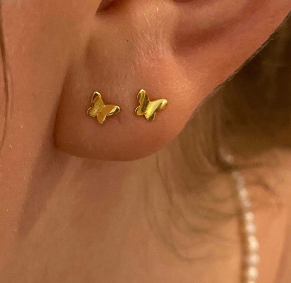 Stud Earrings Gold Earrings Tiny Stud Earrings Cartilage Earring Tragus Earring  Small Piercings Small Studs Silver Stud Earrings Flower Stud - Etsy