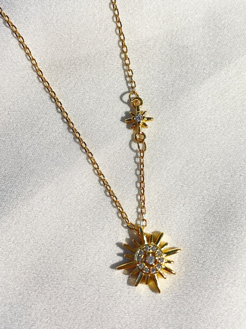 Sun pendant necklace birthday gift, sun necklace, sun pendant necklace, necklaces for women, minimalist necklace, birthday gifts for her image 9