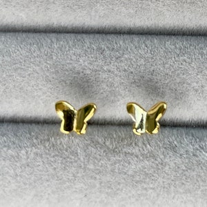 Dainty Butterfly stud Earrings, Gold and Silver Butterfly Stud earrings, Small stud Earrings, Butterfly Stud, Minimalist Earrings, cute Stud image 6