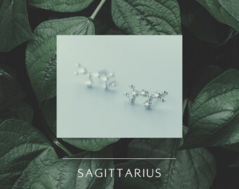 Sagittarius Zodiac sign earrings, star sign stud earrings, Sagittarius Zodiac sign earrings, Sagittarius constellation gifts for her,