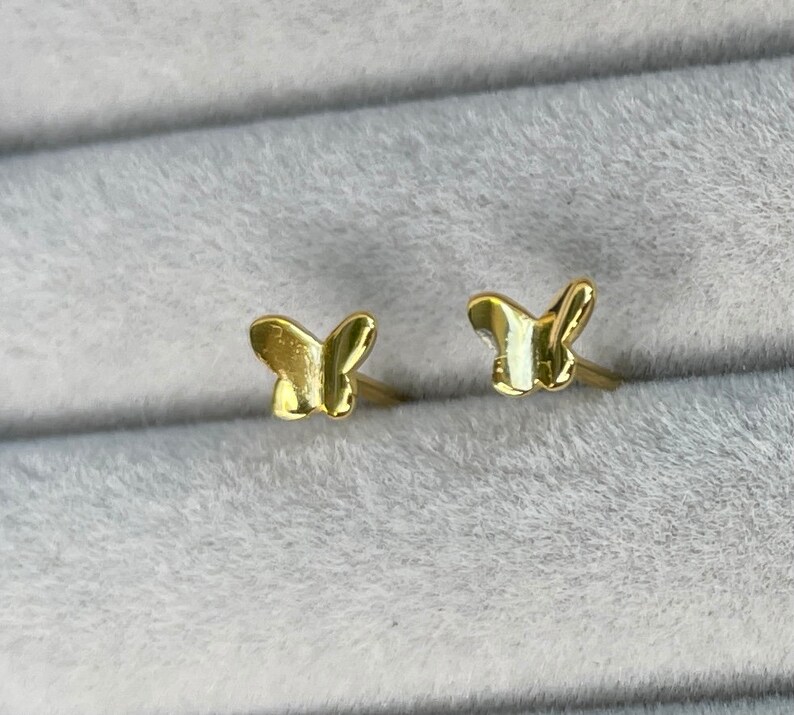 Dainty Butterfly stud Earrings, Gold and Silver Butterfly Stud earrings, Small stud Earrings, Butterfly Stud, Minimalist Earrings, cute Stud image 7