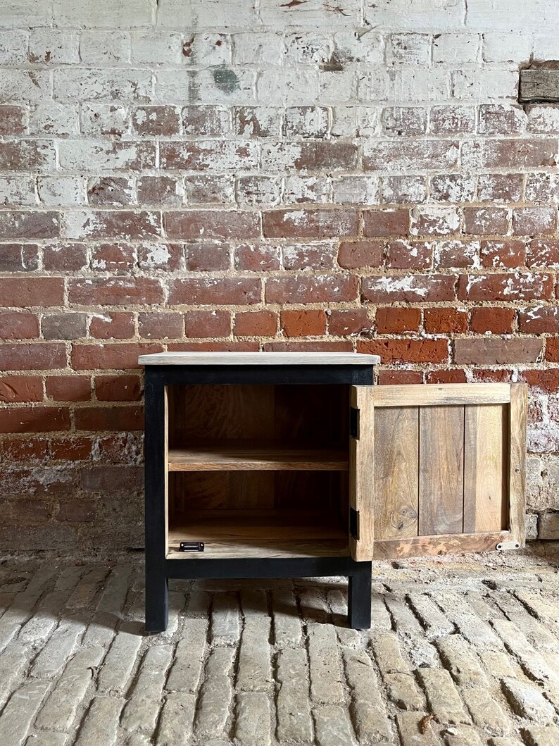 2 X Bedside Tables Vintage Black pair Etsy