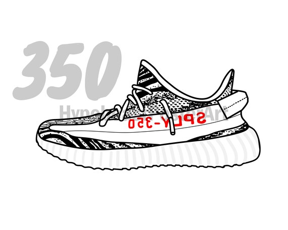 yeezy zebra drawing