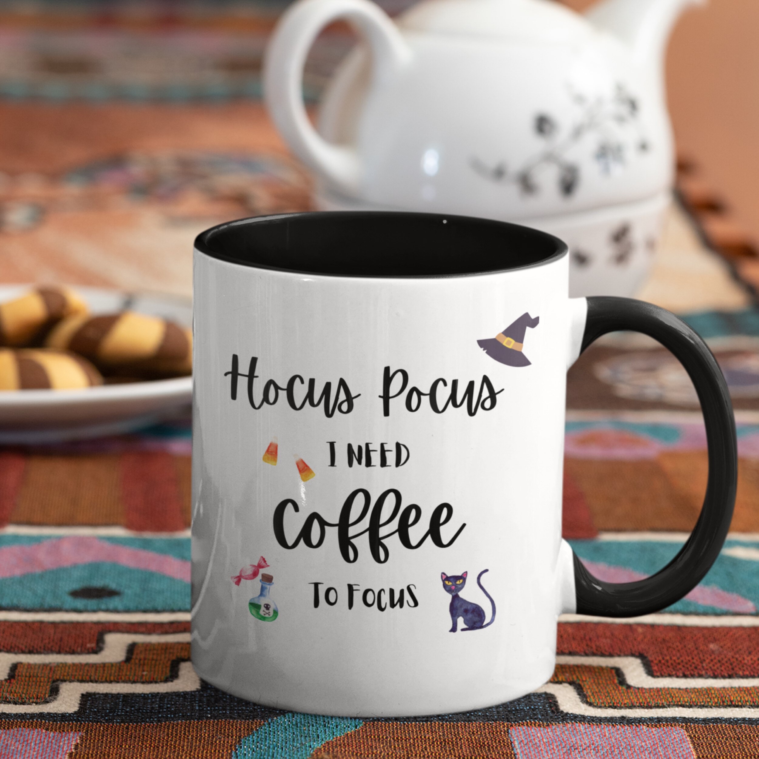 Hocus Pocus I Need Coffee To Focus Fall Mugs Halloween Mug
