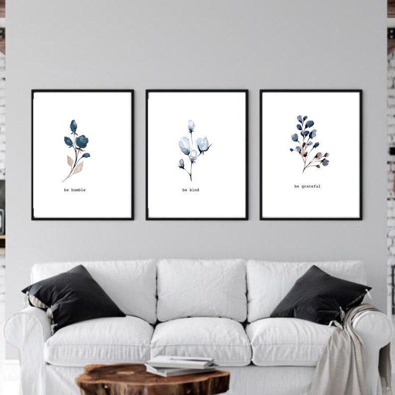 Wall Art Trio Printable Be Humble Wall Art Printable Gift Etsy