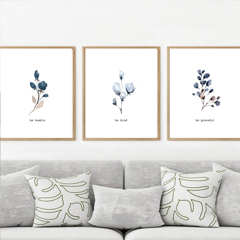 Wall Art Trio Printable Be Humble Wall Art Printable Gift Etsy