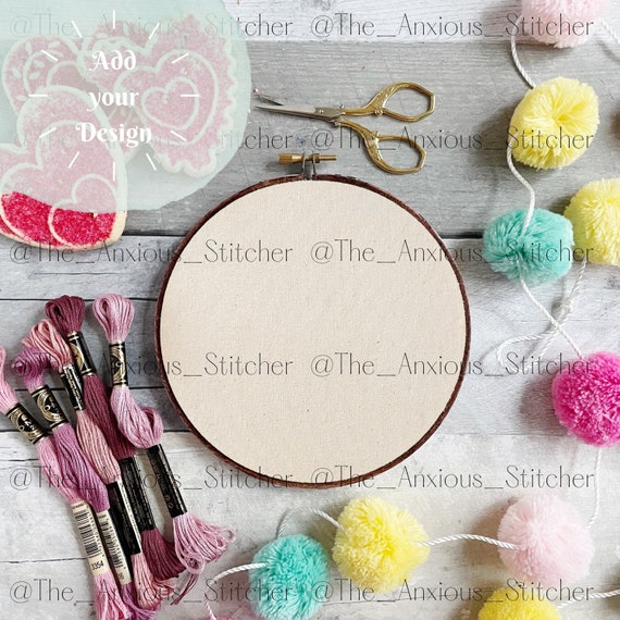 Embroidery - Cross Stitch - Needlework | Digital Mock-Up | Digital Display Frame| Valentines Day Theme