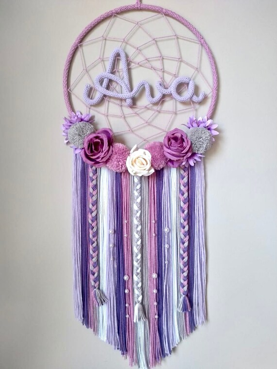 Personalized Dream Catcher Lilac and Purple Floral | Etsy