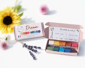 Palette "Dream" - 10 aquarelles artisanales véganes extra-fines métallisées