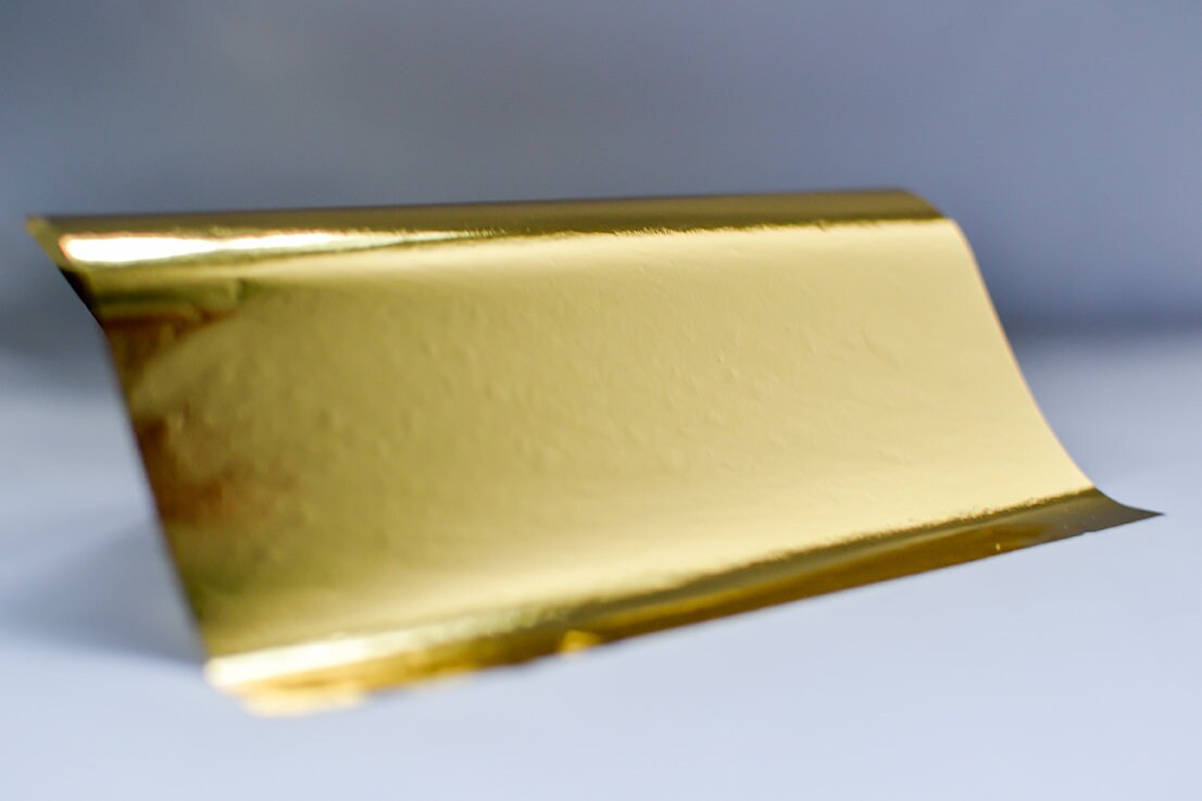 Lot de 5 Feuilles d'or 24 Carats Pour Artiste | Beaux-Arts 14x14 cm