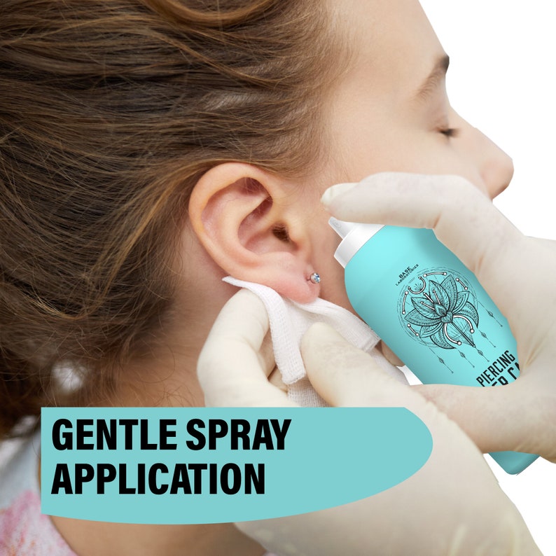 Base Labs Piercing Aftercare Spray 4oz Saline Solution for Piercings
