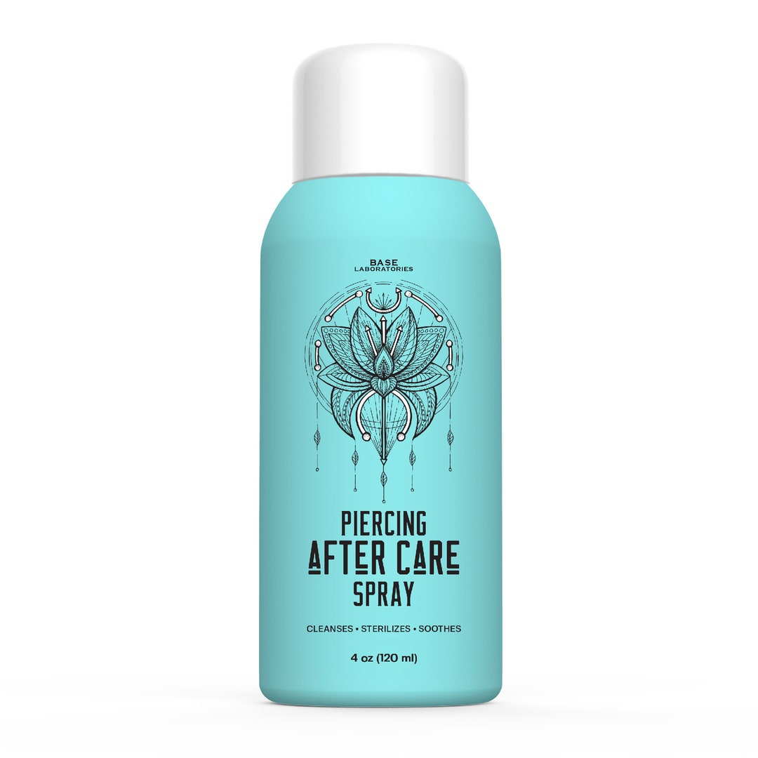 Base Labs Piercing Aftercare Spray 4oz Saline Solution for Piercings Piercing Aftercare Cleaner