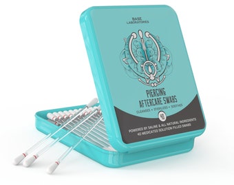 Base Labs Keloid Bump Removal Swabs | Solution Filled Swabs for Piercing Bumps | Cleansing Saline Solution for All Piercings | 40 Swabs